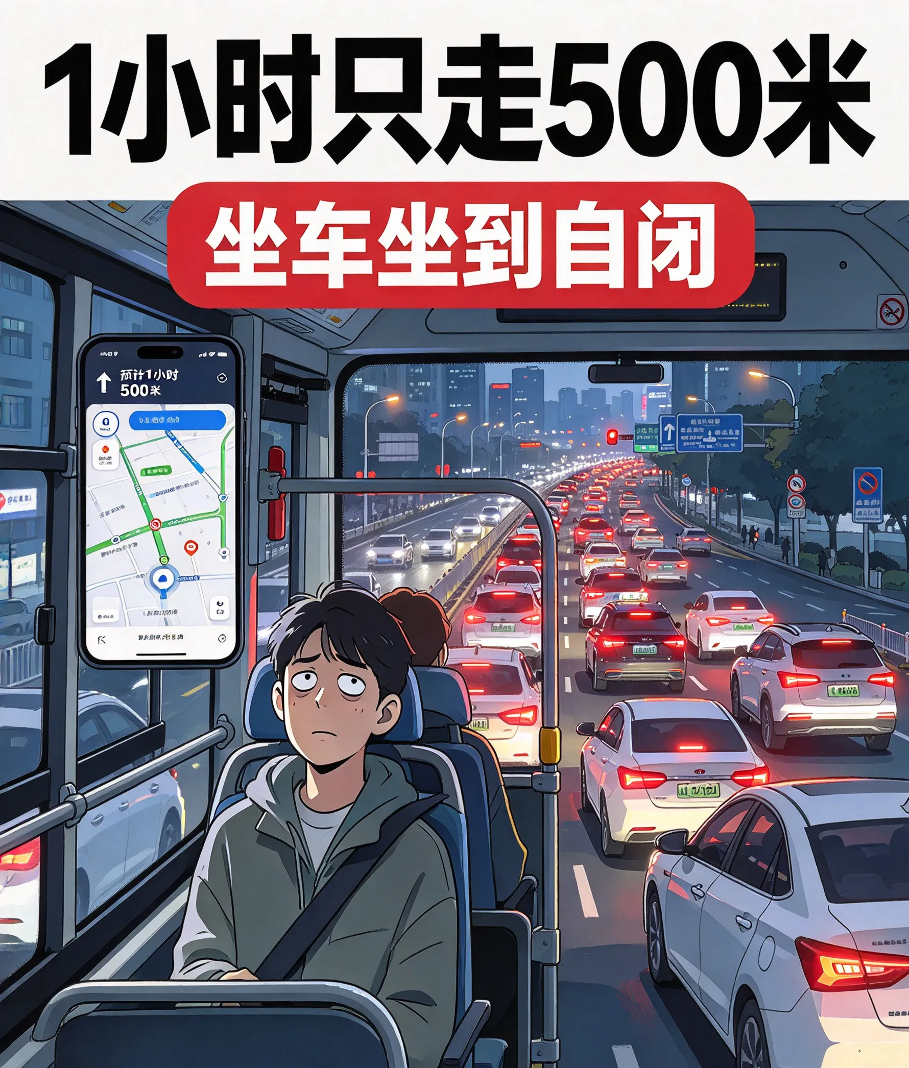 1小时只走500米，坐车坐到自闭：24公里深中通道堵成“猪肝红”，有人9小时才到家